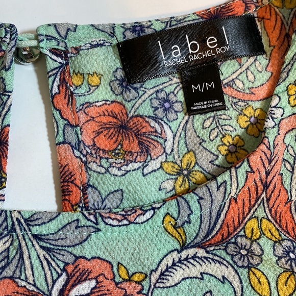 Label by Rachel Rachel Roy Sleeveless Floral Top with Front Tie at Waist Size M - Picture 5 of 9